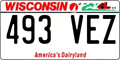 WI license plate 493VEZ