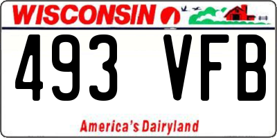 WI license plate 493VFB