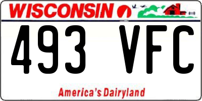 WI license plate 493VFC