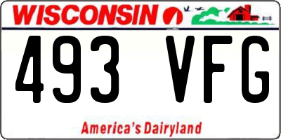WI license plate 493VFG