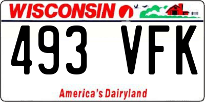 WI license plate 493VFK