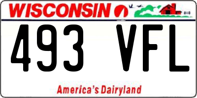 WI license plate 493VFL