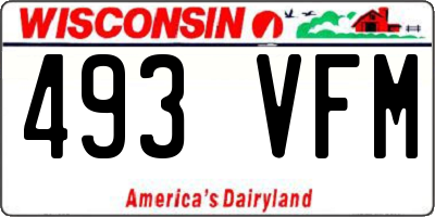 WI license plate 493VFM