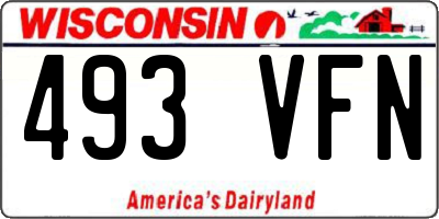 WI license plate 493VFN