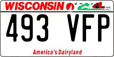 WI license plate 493VFP