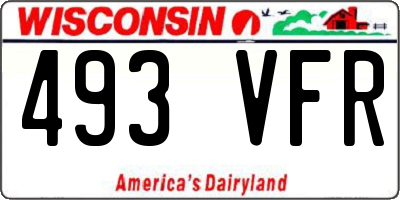 WI license plate 493VFR