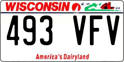 WI license plate 493VFV