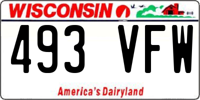 WI license plate 493VFW