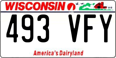 WI license plate 493VFY