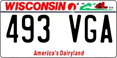 WI license plate 493VGA