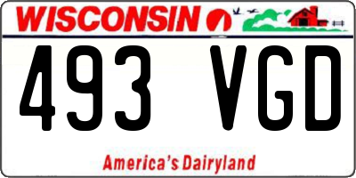 WI license plate 493VGD