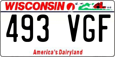 WI license plate 493VGF