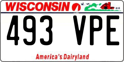 WI license plate 493VPE