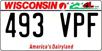 WI license plate 493VPF