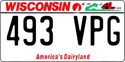 WI license plate 493VPG