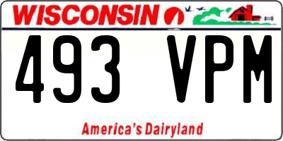 WI license plate 493VPM