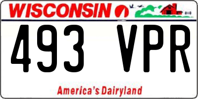 WI license plate 493VPR