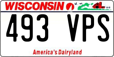 WI license plate 493VPS