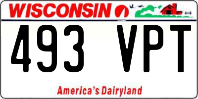 WI license plate 493VPT