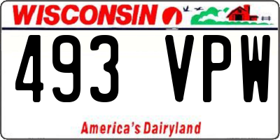 WI license plate 493VPW