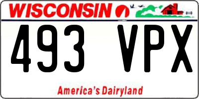 WI license plate 493VPX