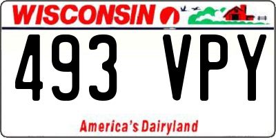 WI license plate 493VPY