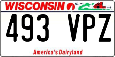 WI license plate 493VPZ