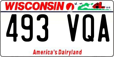 WI license plate 493VQA