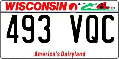 WI license plate 493VQC