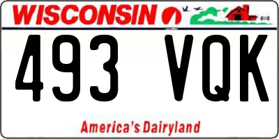 WI license plate 493VQK