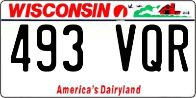 WI license plate 493VQR