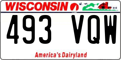 WI license plate 493VQW