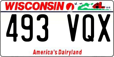 WI license plate 493VQX