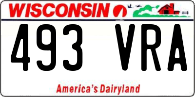 WI license plate 493VRA