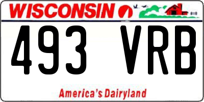 WI license plate 493VRB