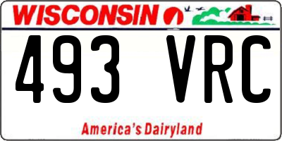 WI license plate 493VRC