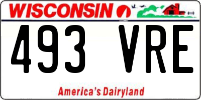 WI license plate 493VRE