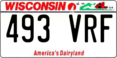 WI license plate 493VRF