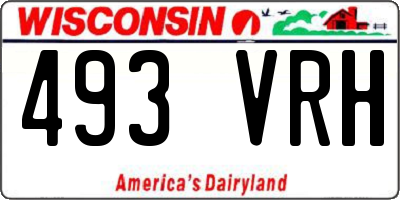 WI license plate 493VRH