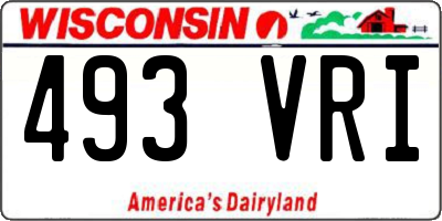 WI license plate 493VRI