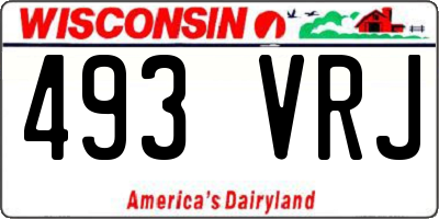WI license plate 493VRJ