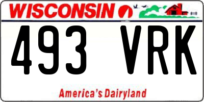 WI license plate 493VRK