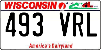 WI license plate 493VRL
