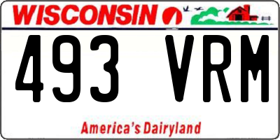 WI license plate 493VRM