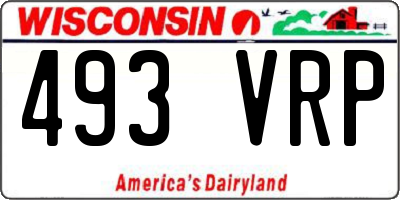 WI license plate 493VRP