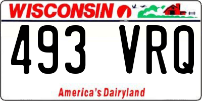 WI license plate 493VRQ