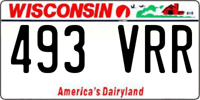 WI license plate 493VRR