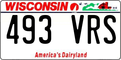 WI license plate 493VRS