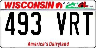 WI license plate 493VRT