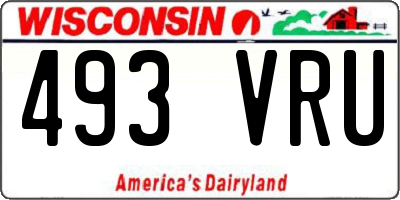 WI license plate 493VRU